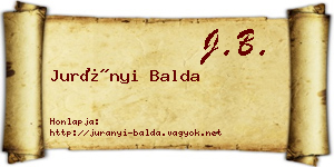 Jurányi Balda névjegykártya